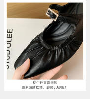Medias zapatillas francesas sandalias de mujer zapatos Mary Jane de un pedal zapatos Muller de tacón grueso para mujer - details 18