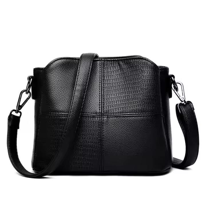 Bolso de mujer de cuero PU de Color sólido Original y bolso de hombre de diseñador pequeño con correa de hombro Vintage - 1