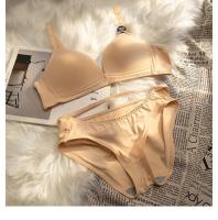 Copa triangular simple en V profunda, ropa interior sin costuras, sujetador para mujeres con pechos pequeños. - details 12