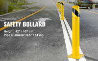 Bolardo de seguridad SucceBuy, poste de acero con pernos de anclaje, ideal para áreas sensibles al tráfico - details 0