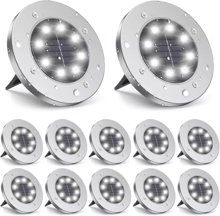 Luces de Jardín Solar de 8LED Luz de Paisaje In-Tierra Impermeable Iluminación de Camino con LED para Patio Deck - 1