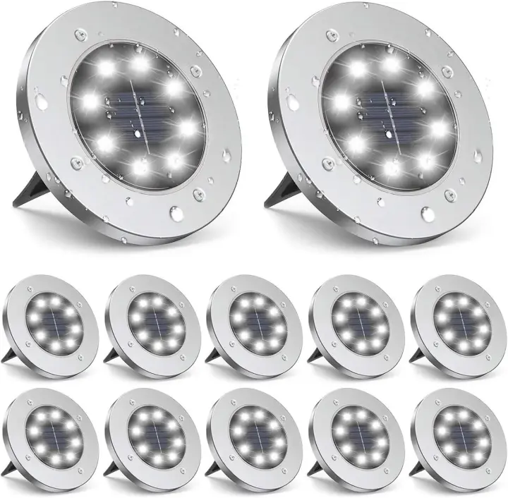 Luces de Jardín Solar de 8LED Luz de Paisaje In-Tierra Impermeable Iluminación de Camino con LED para Patio Deck - 1