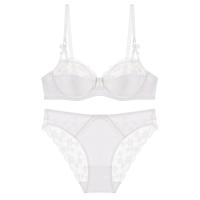 Conjunto De Sujetador Y Bragas Para Mujer En Talla Grande Con Borde De Encaje Brillante Sexy Muy Ajustado Con Anillo De Acero Suave Soporte Para Pechos Grandes - details 4