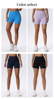 Pantalones cortos atléticos elásticos para mujer, pantalones cortos de entrenamiento suaves y duraderos con costuras planas, perfectos para Fitness o correr - details 1