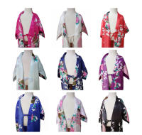 Vestido Camisón largo de peonía de pavo real con estampado de niña, albornoz de verano delgado para niños, pijamas para el hogar, ropa de rebeca - details 12