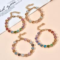 Pulsera de Tenis Ajustable con Cúbica de Arcoíris Cadena Chapada en Oro, Pulseras de Cristal - details 2