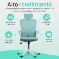 Silla de Oficina Ergonómica Ajustable, Reclinable, Soporte Lumbar, Reposacabezas, Plegable, Transpirable, Ruedas Giratorias 360° Soporta hasta 120kg - details 1