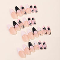 Uñas suaves con estampado de estrellas, uñas postizas cómodas y no divididas, salón de uñas para mujeres y niñas - details 5