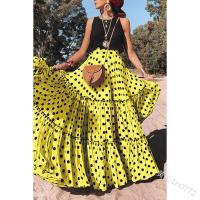 Falda estilo corrida de toros, lunares, vestido largo multicapa, suelto y con dobladillo grande - details 3
