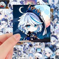 Juego de pegatinas Genshin Impact, Focalors Furina, Anime, dibujos animados, juguetes para niños, calcomanías, bricolaje, 56 piezas por juego - details 1