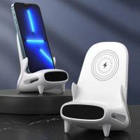 Cargador Inalámbrico, 15W Qi rápido cargador inalámbrico de pie con amplificador de sonido de diseño, regalo único para él, su padre, esposo, novio (sin adaptador de CA) - details 2