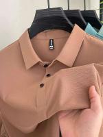 Nueva camiseta personalizada de verano de alta gama para hombre, Polo de marca de moda de negocios de manga corta de color sólido, cómodo y transpirable - details 30