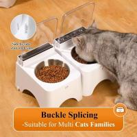Comedero inteligente para gatos a prueba de polvo, protege el cuello, tapa de apertura automática, dispensador automático de comida para gatos, con sensor infrarrojo elevado y abatible. - details 0