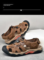 Sandalias de verano para hombre, sandalias de playa transpirables, sandalias de senderismo al aire libre, sandalias informales de cuero con punta cerrada para caminar - details 10