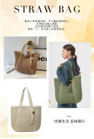Bolsa de Playa de Paja Tejida Versátil de Verano Bolsa de Hombro Portátil de Gran Capacidad para Mujeres - details 0
