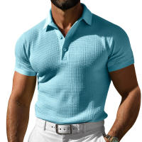 Polo de verano 2025, camisa con botones, camiseta waffle para hombre, polo deportivo. - details 2