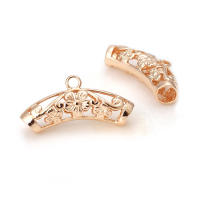 Colgantes de tubo curvado de nube de latón, Color oro de 18K de alta calidad, conector de pulsera, suministros para fabricación de joyas, accesorios Diy - details 18