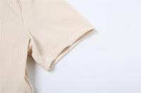 BUNO-Mono de manga corta para mujer con cremallera y cremallera elástica, ropa informal de calle sencilla - details 11
