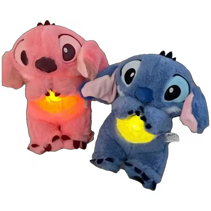 Muñeco De Peluche Kawaii Stitch Con Bolsa De Aire Y Luz Juguetes De Compañía Para Bebés juguetes musicales relajantes para respirar - 1