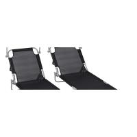 2X Tumbonas con Parasol de T-LoVendo Plegables para Playa o Piscina, detalles.