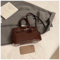 Bolso de mano de platino portátil con para viajeros patrón de cocodrilo, práctico bolso de mensajero Kelly - details 10