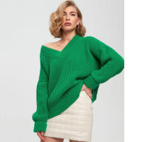 Suéter Casual de Mujer para Otoño e Invierno, Cuello en V, Elegante, Holgado, de Punto. - details 2