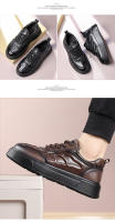 Nueva plataforma de cuero papá zapatos de los hombres súper calientes zapatos de moda de los hombres de la primera capa de cuero de vaca zapatos deportivos y de ocio - details 12
