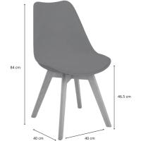Pack de 4 Sillas Comedor Nórdicas, Sillas de Cocina Nórdicas con Patas de Madera Maciza de Haya, con Respaldo Ergonómico, Asiento Acolchado y Tapizado, Blanco - details 10