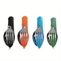 Spork multifuncional, cuchillo plegable desmontable, tenedor y cuchara, cómodas villas al aire libre, adecuado para acampar - details 1