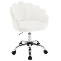 Silla de Escritorio Giratoria de 360 Grados Silla de Vestir de Terciopelo con Espalda de Peta y Ruedas Altura Ajustable Muebles y Organización - details 7