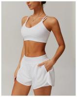 Sujetador de Yoga con espalda cruzada para mujer, ropa interior deportiva de secado rápido para gimnasio, ropa interior suave de Color sólido para correr al aire libre, Tops deportivos ajustados a prueba de golpes para Fitness - details 1