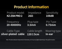 KZ-ZSN PRO 2 In-ear Wired Headphones With HD Mic Noise Cancelling Linear Coil Technology HIFI Stereo For Gaming Sport Live Calls - details 10