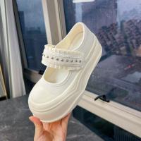 Suela de espuma Velcro Mary Jane zapatos nueva cabeza grande deportes pequeño blanco zapatos casual versátil solo zapatos - details 0