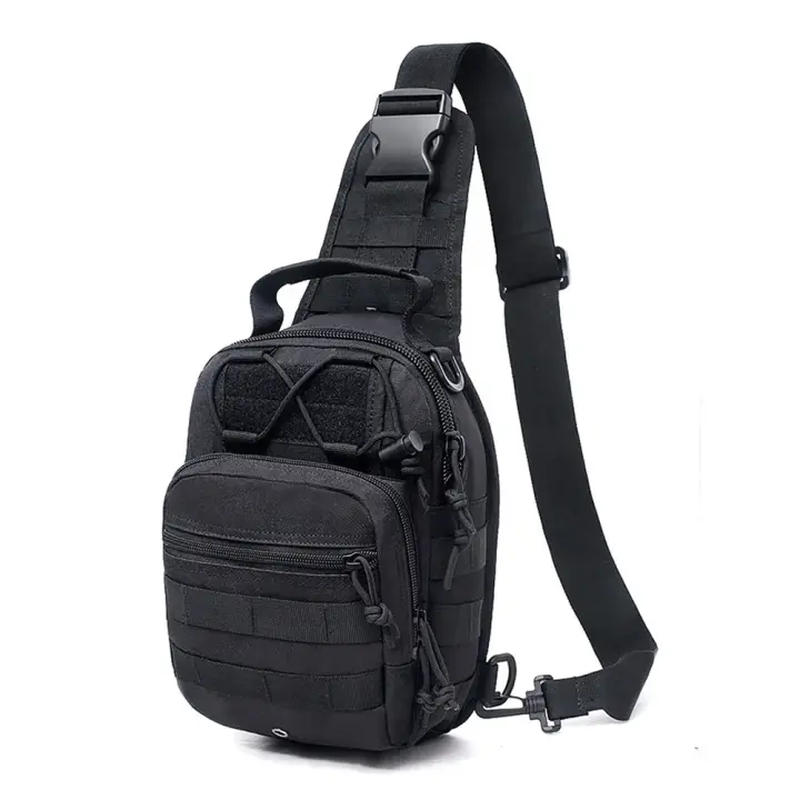 Mochila cruzada para hombre, bolso de hombro para el pecho, deportes, escalada, tácticas militares, nailon, correa lateral para hombre - 1
