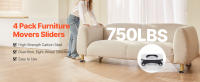 SucceBuy Furniture Dolly - Mover resistente con capacidad de 750 libras, ruedas y panel de acero al carbono - details 0