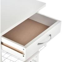 Carrito Cocina Ruedas Multiusos Cajón 4 Cestas Extraíbles Metal y Bastidores Laterales 47x37x83 cm Mara Natural - details 16