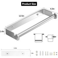 Soporte de Toallas de Papel para Cocina o Baño Montaje Adhesivo o de Perforación Paquete de 2 Plata - details 2