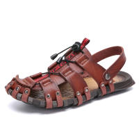 Sandalias suaves de verano para hombre, zapatillas informales de cuero para exteriores, antideslizantes, ligeras y cómodas, zapatos deportivos de playa - details 23