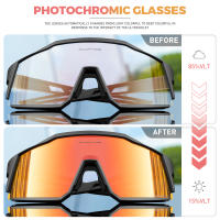 Kapvoe-gafas de sol fotocromáticas rojas para ciclismo, lentes deportivas para bicicleta de montaña - details 3