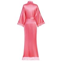 Vestido tipo kimono largo Sexy para mujer, bata de baño de encaje, lencería, camisón de seda helada, camisón de Color sólido, ropa de dormir de talla grande #     0701 - details 31