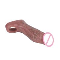 Empaque privado Sexy SXXY Funda realista de silicona suave Extensor de consolador Aumento Retraso de la eyaculación Condón reutilizable Hombres Coqueteando Juguetes sexuales - details 6