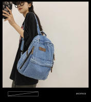 Nueva moda simple tendencia mochila de gran capacidad bolsa de mezclilla duradera universidad escuela secundaria junior escuela secundaria bolsa de estudiante - details 14