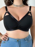 Sujetador Sexy de Talla Grande para Mujer con Escote en V y Detalles Calados - details 1
