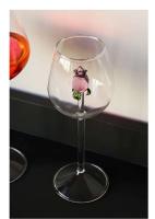 1 pieza 3D Rosa de cristal incorporado copas de vino tinto copas copas copas de champán regalo - details 5