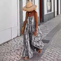 Nuevo vestido largo bohemio de verano para mujer, falda con tirantes estampada a la moda para vacaciones en la playa para mujer - details 3