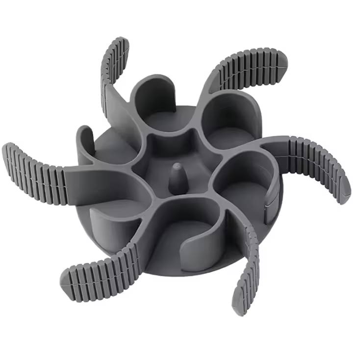 Cuenco de alimentación lenta para perros Cuenco de comida para perros en espiral de silicona insertado en el alimentador para reducir la tasa de alimentación canina (gris) - 1