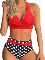 Traje De Baño Abrigo Bikini Cintura Alta Parte Inferior Del Vientre Estampado Retro Premium Sexy Hottie - details 2