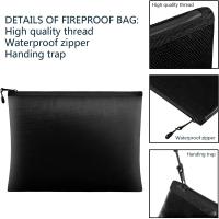 Bolsa para documentos ignífuga resistente a altas temperaturas, cuadrada con cremallera, bolsa de almacenamiento segura contra incendios, 4 tamaños, multiusos - details 6