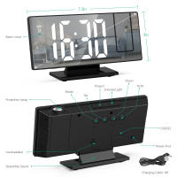 Reloj despertador Digital LED con proyección 3D, pantalla de repetición, temperatura, Brillo automático, cabecera de dormitorio, Gif para el hogar - details 5