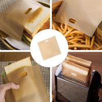 Bolsas reutilizables para tostadora, bolsa de plástico antiadherente para sándwich tostado, fácil de abrir, 10 piezas B - details 3